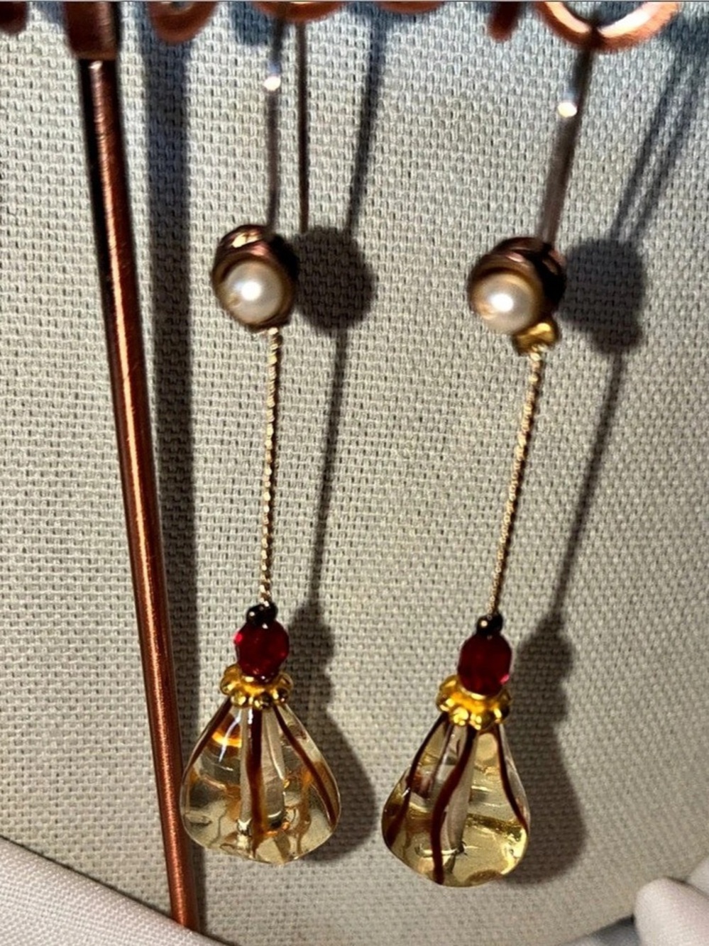 Gold-Tone Drop Earrings Like New